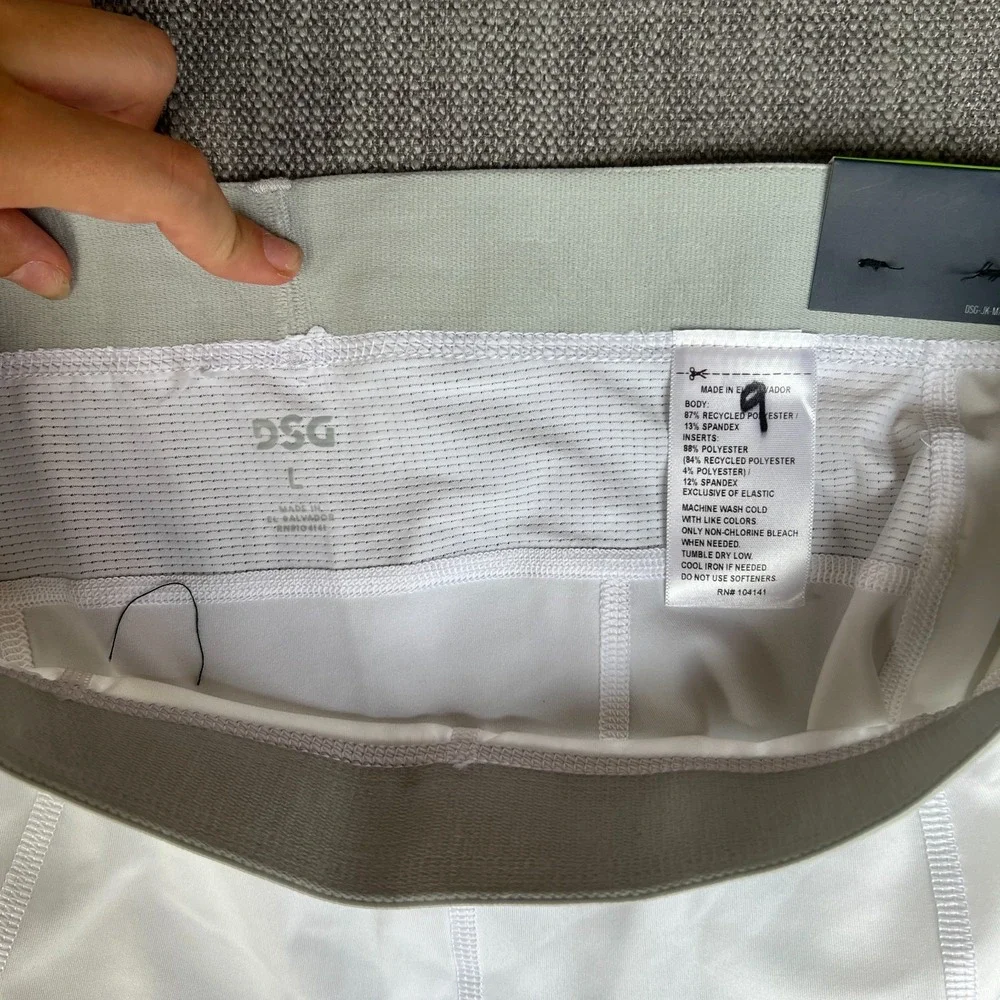 DSG Compression Shorts Mens Large White Performance Stretch Tight Fit Base Layer